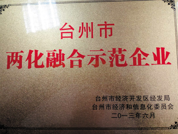 臺(tái)州市兩化融合示范企業(yè)